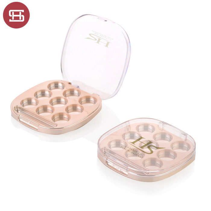Wholesale high quality modern 9 color cosmetic custom private label plastic empty eyeshadow case palette packaging