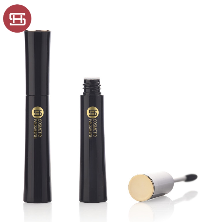 Wholesale hot sale cosmetic makeup luxury  black gold clear round custom empty mascara tube container packaging