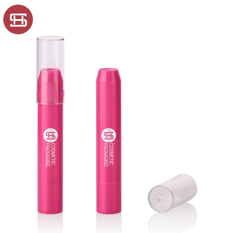 Custom wholesale hot sale cosmetic makeup cheap black plastic round empty pen pencil  lipstick tube container case