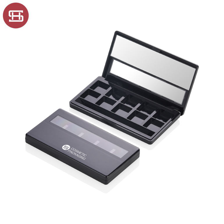 Best quality Empty Magnetic Palette Packaging -
 New products hot sale makeup cosmetic  black clear 10 color empty custom private label eyeshadow case packaging palette – Huasheng