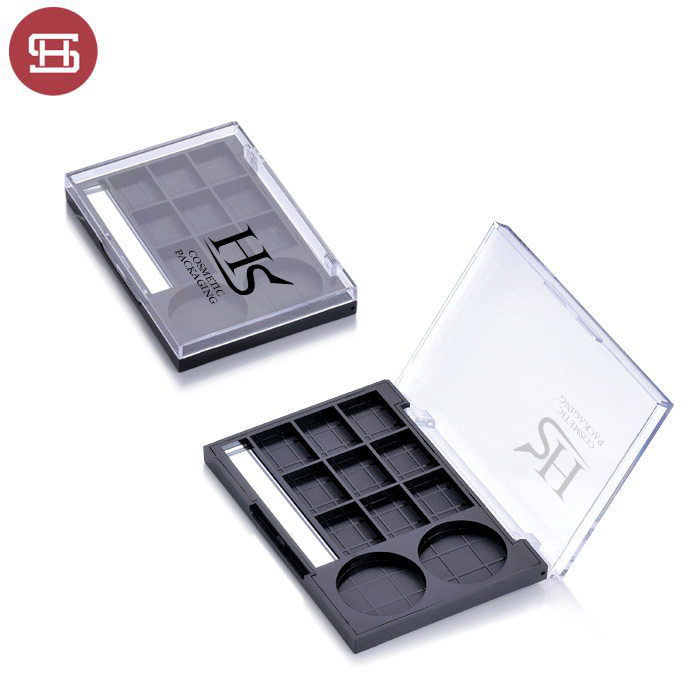 New products hot sale makeup cosmetic unique black clear empty custom private label eyeshadow case packaging palette