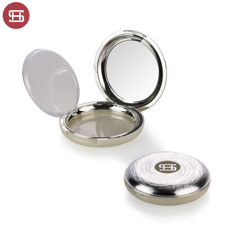 2019 China New Design Face Powder Compact – 9166# New promotion custom unique round silver plastic empty pressed powder compact case packaging – Huasheng