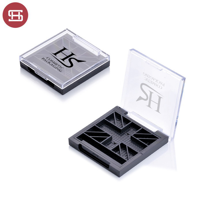 New products hot sale  cosmetic  black clear empty custom private label eyeshadow case packaging palette