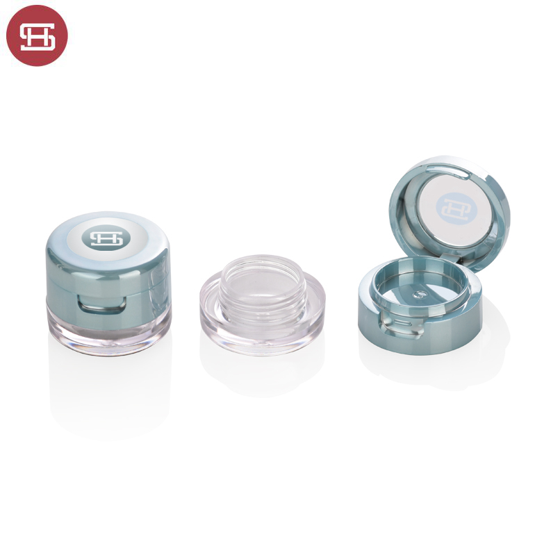 Custom cosmetic empty round 2 in 1 dual mini pen eyeshadow container case packaging with window