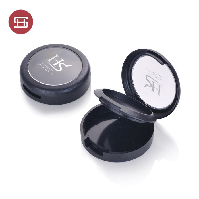 2019 China New Design Face Powder Compact – black cosmetic compact packaging – Huasheng