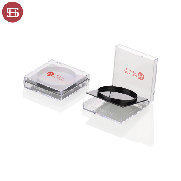 9311# Custom new design empty clear square compact powder case container packaging wtih mirror