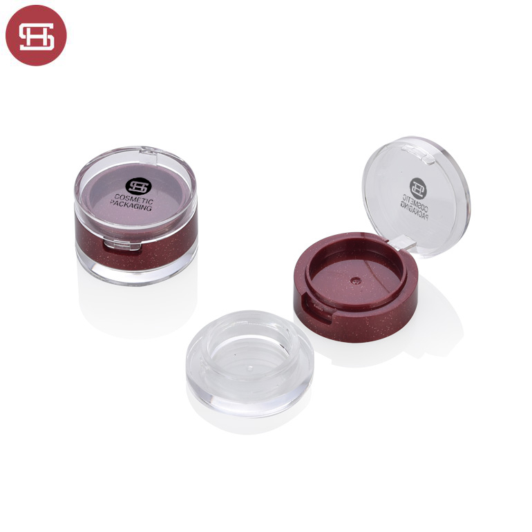 Wholesale OEM hot sale makeup cosmetic custom pressed  plastic round empty compact  dual eyeshadow palette packaging