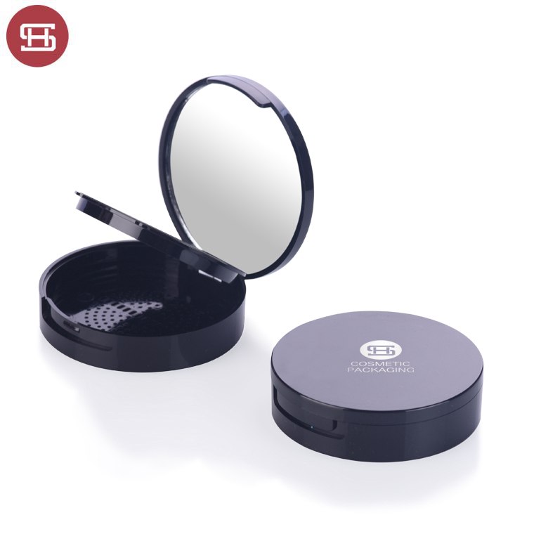 Manufacturer for Empty Bb Cushion Compact Powder Case -
 Wholesale OEM hot sale black cosmetic custom pressed plastic round empty compact powder cases container packaging with mirror – Huasheng
