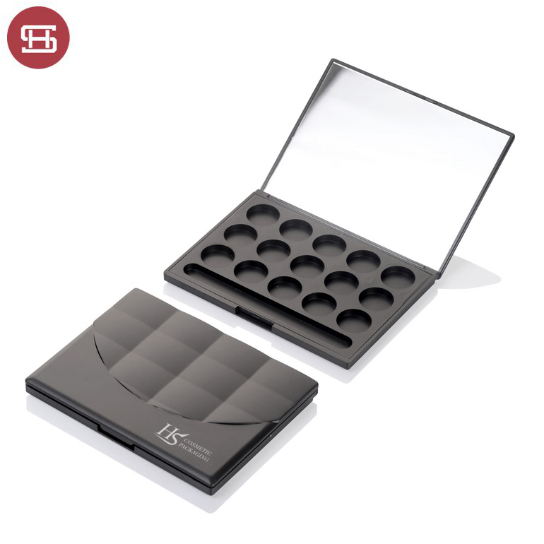 New products hot sale makeup cosmetic round black clear empty custom private label eyeshadow case packaging palette