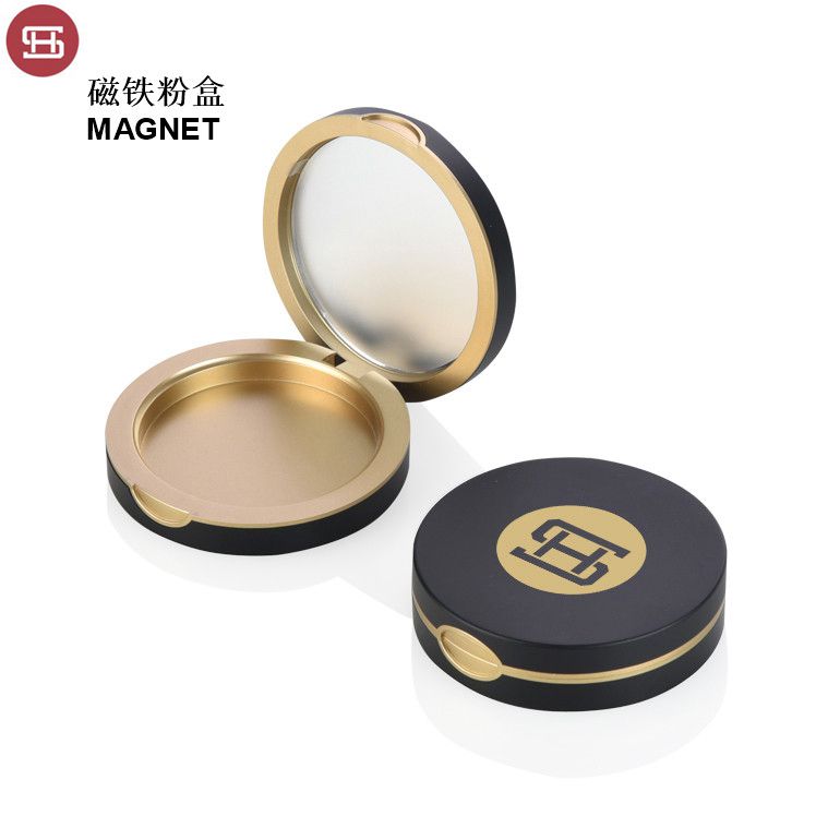 New hot products cosmetic makeup round magnet pressed empty compact powder case container  packaging