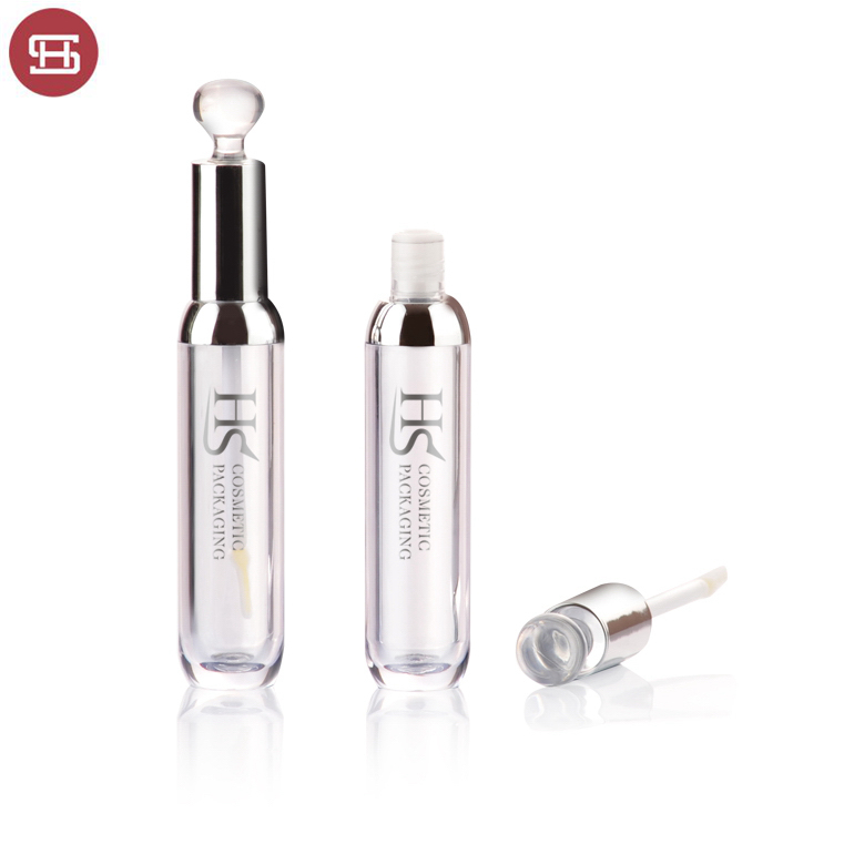 2019 China New Design Empty Lipgloss Tubes - New style unique clear plastic cosmetic empty lipgloss container tube – Huasheng
