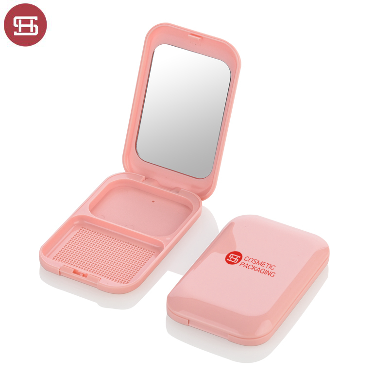 Professional China Empty Blusher Compact Powder Case -
 Wholesale OEM hot sale makeup cosmetic custom pressed  plastic round emptycompact powder cases container packaging with mirror – Huasheng