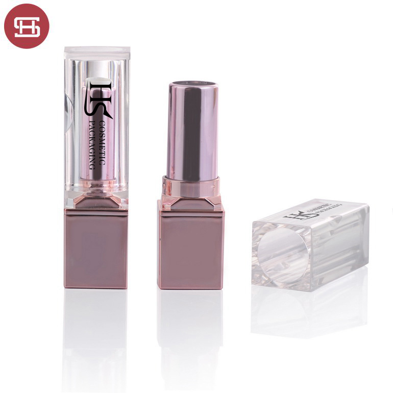 Hot sale wholesale square cosmetic empty rose gold lipstick tube packaging
