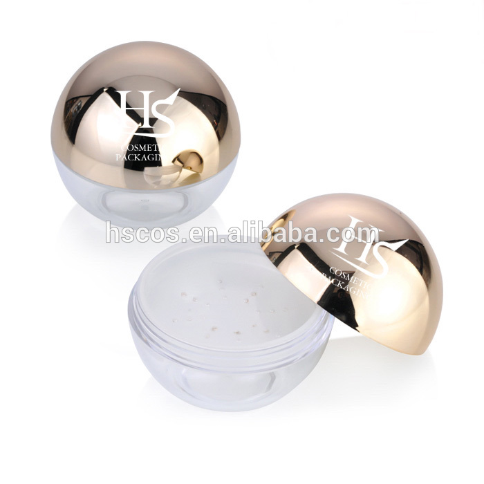 Ball shaped luxury packaging loose powder container with sifter