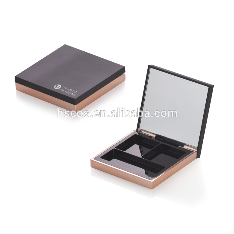 Hot sale square empty magnetic eyeshadow case with mirror