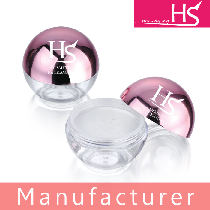 PriceList for Cosmetics Packaging -
 Ball shaped plastic round loose powder jar – Huasheng