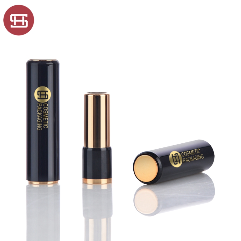 High definition 5ml Lipstick Tube - OEM high end black round plastic lipstick case empty – Huasheng