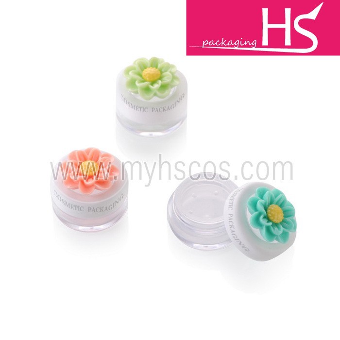Bottom price Cream Bottle Set -
 cute flower loose powder jar with sifter – Huasheng