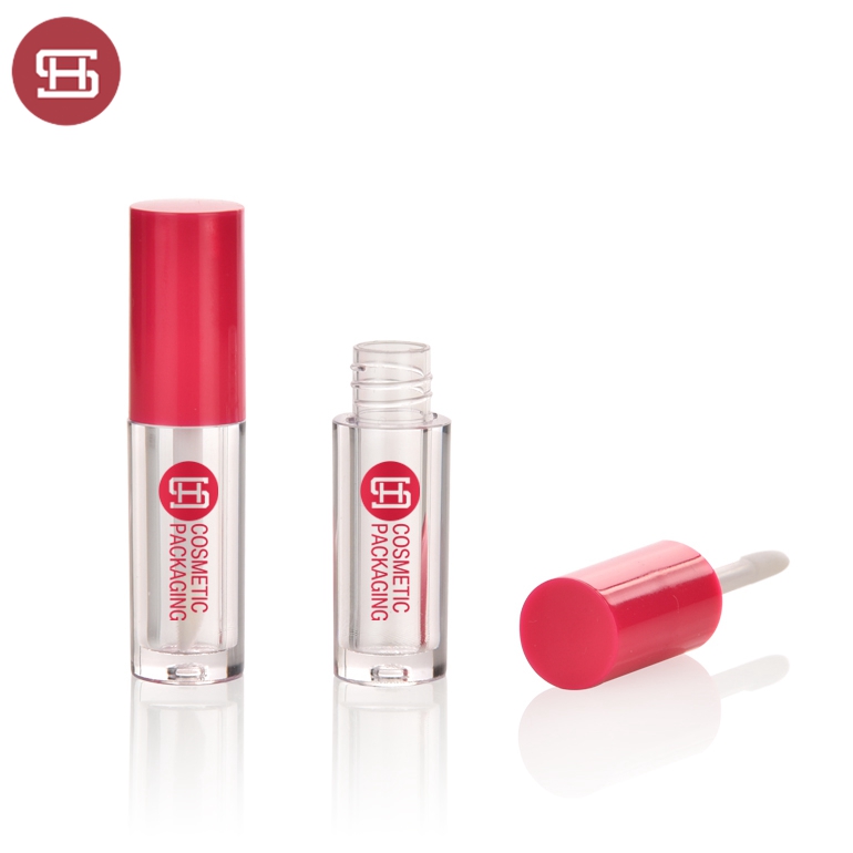 Custom makeup cosmetic black small empty round mini lipgloss tube container packaging with applicator Featured Image