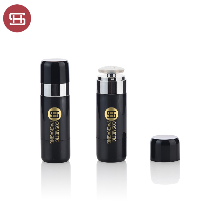 100% Original 30ml Empty Foundation Stick -
 Custom empty black plastic round foundation stick container – Huasheng
