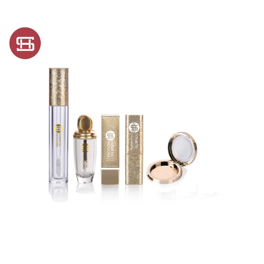 Gold series luxury cosmetic compact case lipstick mascara lipgloss container packaging