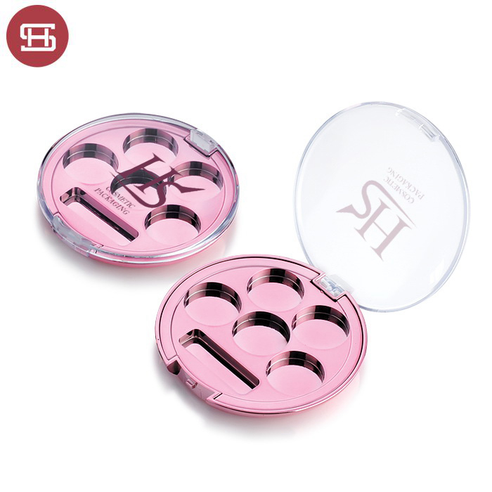 OEM products hot sale makeup cosmetic round black clear empty custom private label eyeshadow case packaging palette
