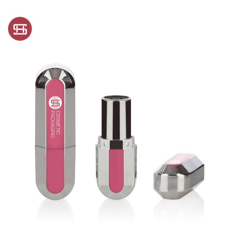 Wholesale cosmetic makeup unique bullet shaped silver plastic empty lipstick tube container packaging