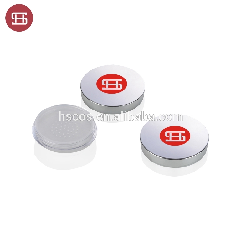 China wholesale Square Loose Powder Case -
 New arrival empty shiny silver loose powder jar with sifter – Huasheng