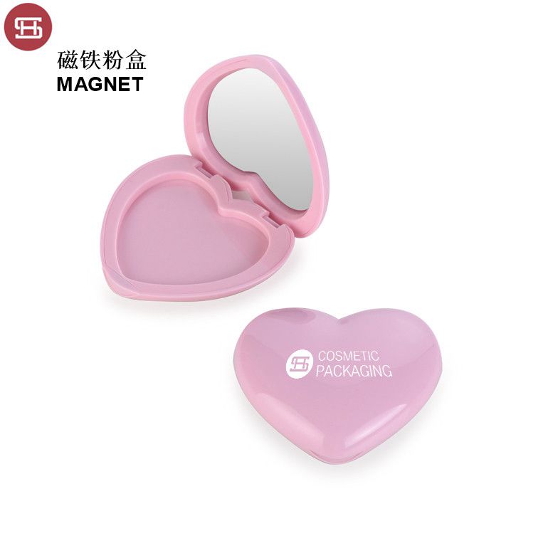 Hot Sale for Eyelash Growth Liquid Bottle -
 New products newest design empty heart shaped magnet compact powder case with mirror – Huasheng