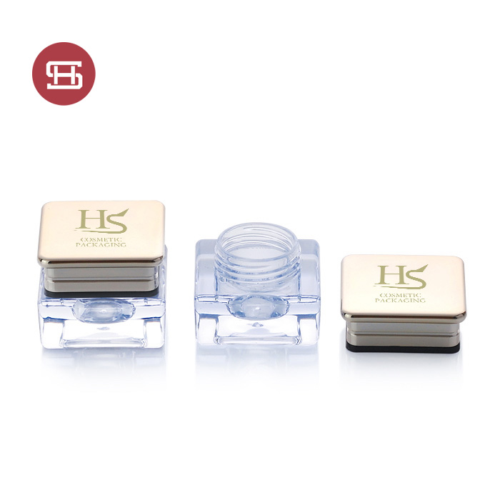 Factory Promotional Diamond Jar For Cream -
 Wholesale empty gold square mini cosmetic jar packaging – Huasheng
