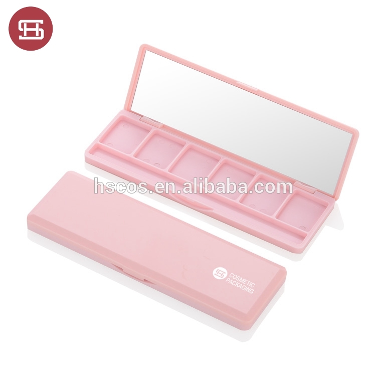 Best selling empty 6 color makeup eye shadow containers with mirror