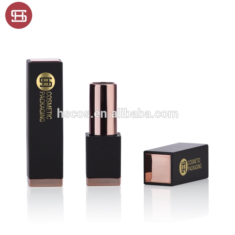 Wholesale newest design matte black square magnet lipstick tube
