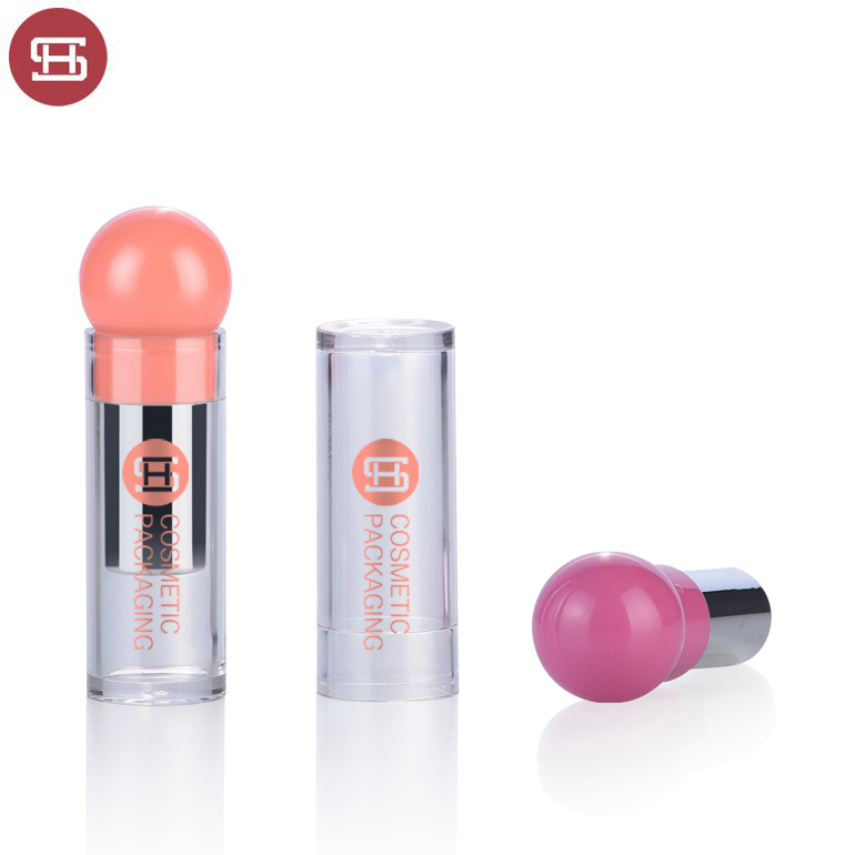 New hot sale product wholesale makeup cosmetic transparent  ball cute unique plastic empty lipstick tube container