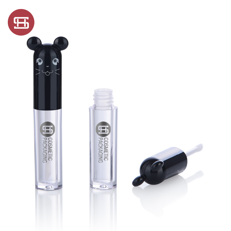 Custom cute black uv coating carton mouse shaped eyeliner container tube