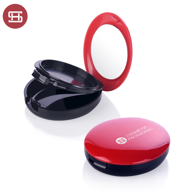 OEM fashional bright red compact powder case with mirror