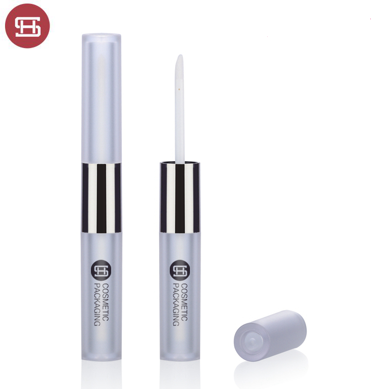 Fashional design frosted cosmetic double head custom dual empty lipgloss tube container packaging