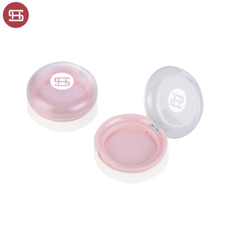 8432# Wholesale OEM hot sale makeup cosmetic custom pressed  plastic round empty blusher compact powder cases  packaging