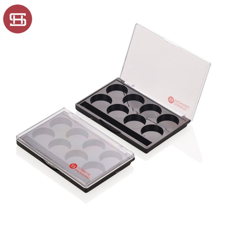 New products makeup cosmetic black 8 Pan custom empty liquid  private label blusher eye shadow case palette