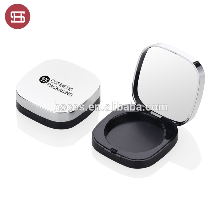 2019 wholesale price Natural Empty Blusher Compact Powder Case -
 Hot sale empty square silver compact powder container with mirror – Huasheng