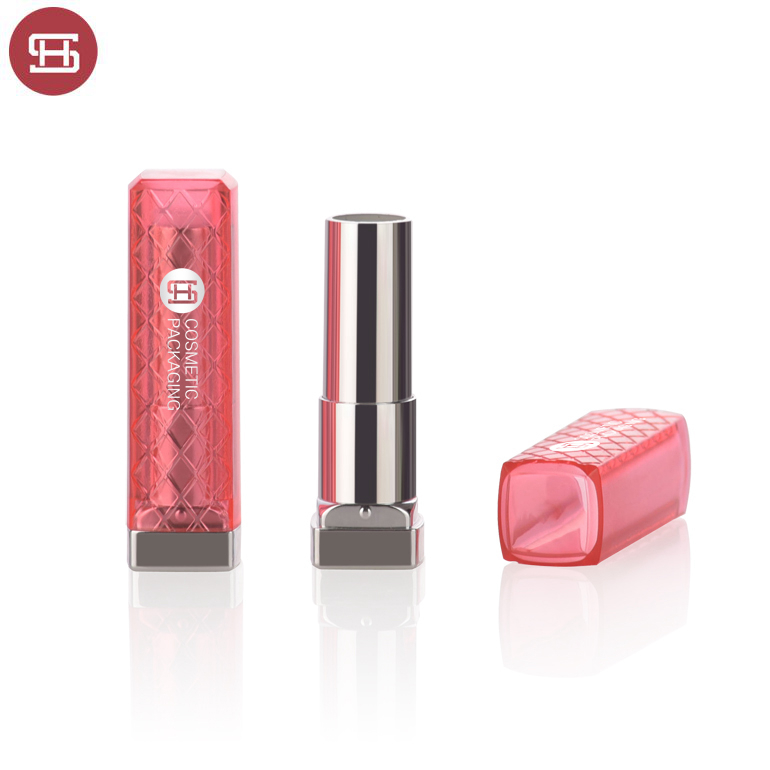 Wholesale hot new product slim custom pink unique square empty lipstick tube container packaging