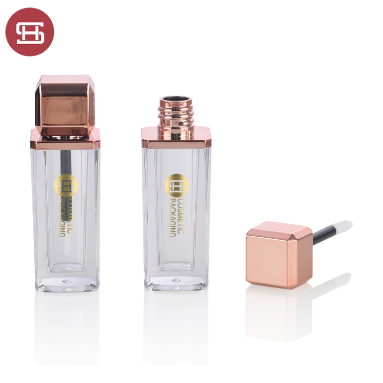 Custom high quality clear square empty plastic lip gloss tube container