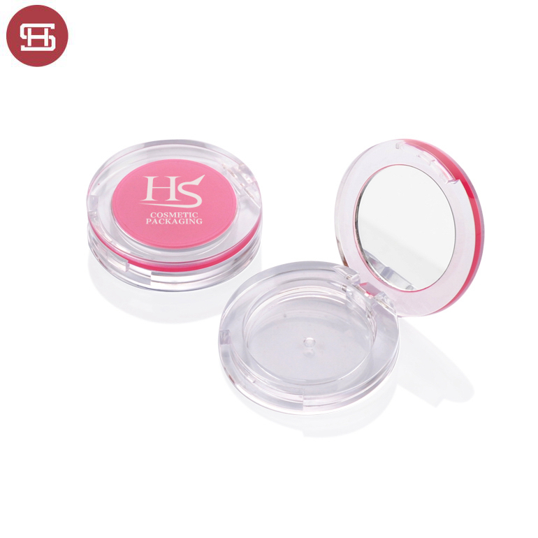 2019 High quality Empty Cushion Compact Powder Case -
 Wholesale cosmetic empty simple round pink blusher eyeshadow compact case packaging – Huasheng