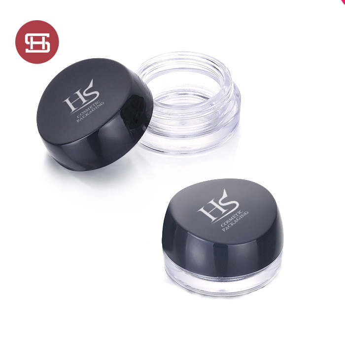 Custom makeup cream black round plastic empty cosmetic jar case container packaging