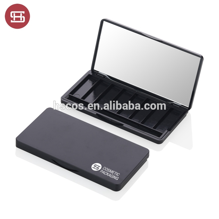 Factory wholesale Empty Eyeshadow Compact Case -
 Sale plastic matte black makeup eyeshadow package with mirror – Huasheng
