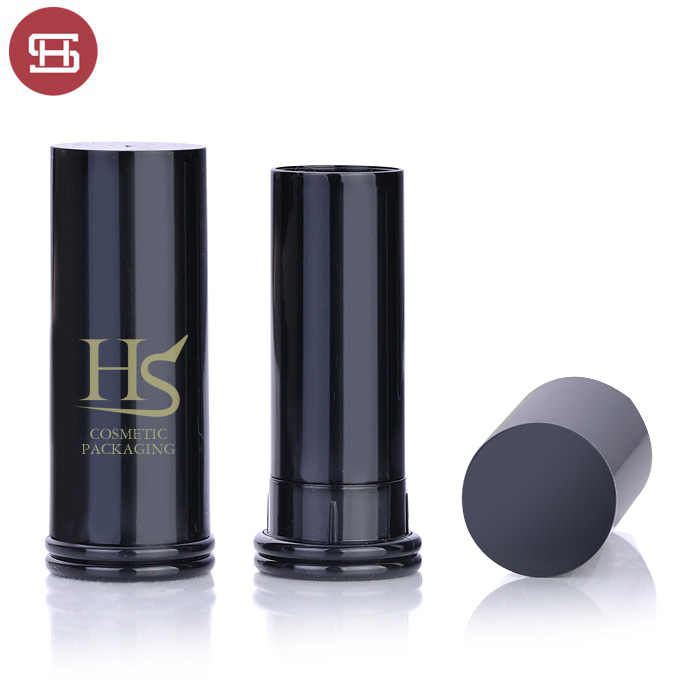 Custom hot sale product cheap cosmetic makeup  empty gold  black plastic cylinder round foundation stick container