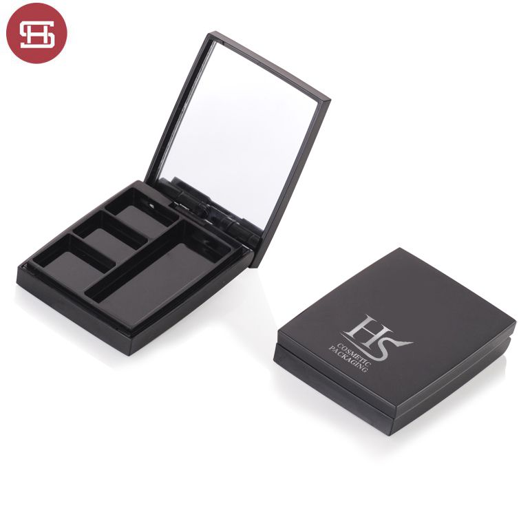 Chinese wholesale Magnetic Luxury Empty Compact Powder Case With A Mirror -
 Wholesale hot sale black makeup cosmetic magnetic custom empty eyeshadow case palette packaging – Huasheng
