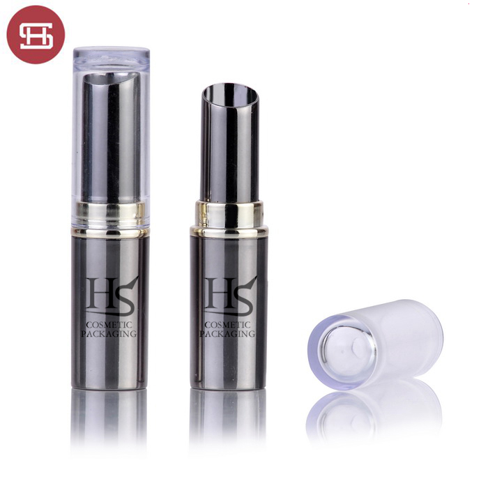 Custom hot sale transparent wholesale cosmetic makeup black unique slim empty lipstick tube container