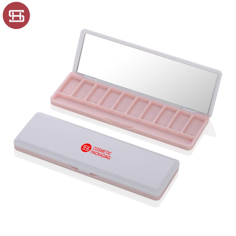Chinese wholesale High Pigment Custom Empty Eyeshadow Palette -
 Hot sale rectangular 10 color cosmetic empty eyeshadow case palette packaging – Huasheng