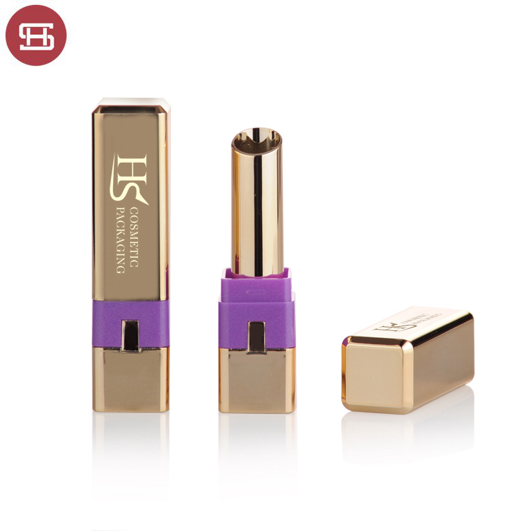 OEM/ODM Manufacturer Gold Lipstick Tube 5ml -
 OEM luxury makeup square cosmetic gold empty lipstick tube containers – Huasheng