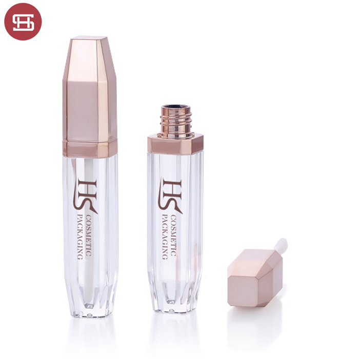 OEM makeup cosmetic irregular shape cover pink black luxury frosted custom plastic empty lipgloss tube container packaging